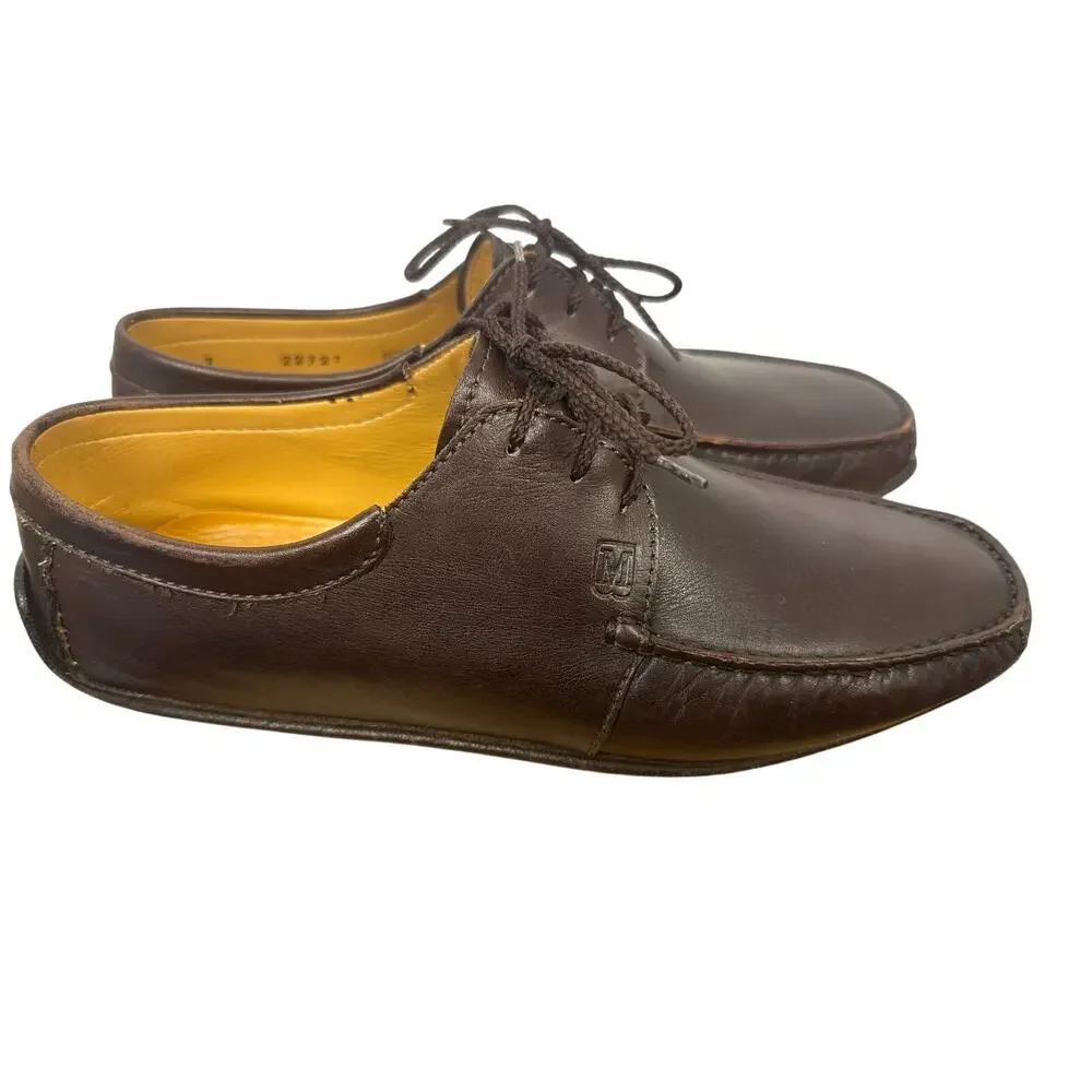 Bruno Magli Men's leather oxford Made in Italy Bologna Cognac Brown size 7
